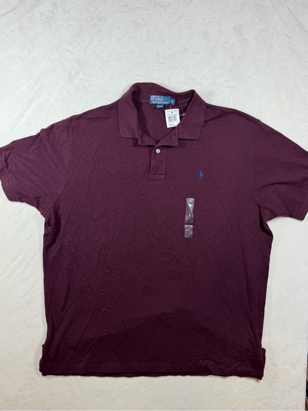 NWT Polo Ralph Lauren XXL Classic Fit Men's Wine Maroon Polo with Blue Pony